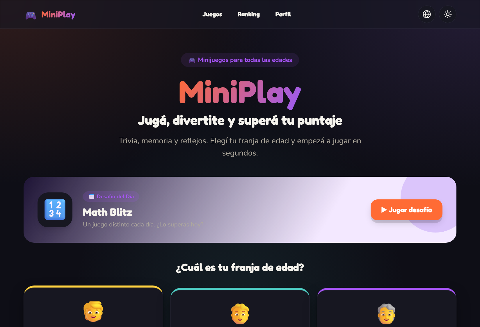 MiniPlay - mini-games platform